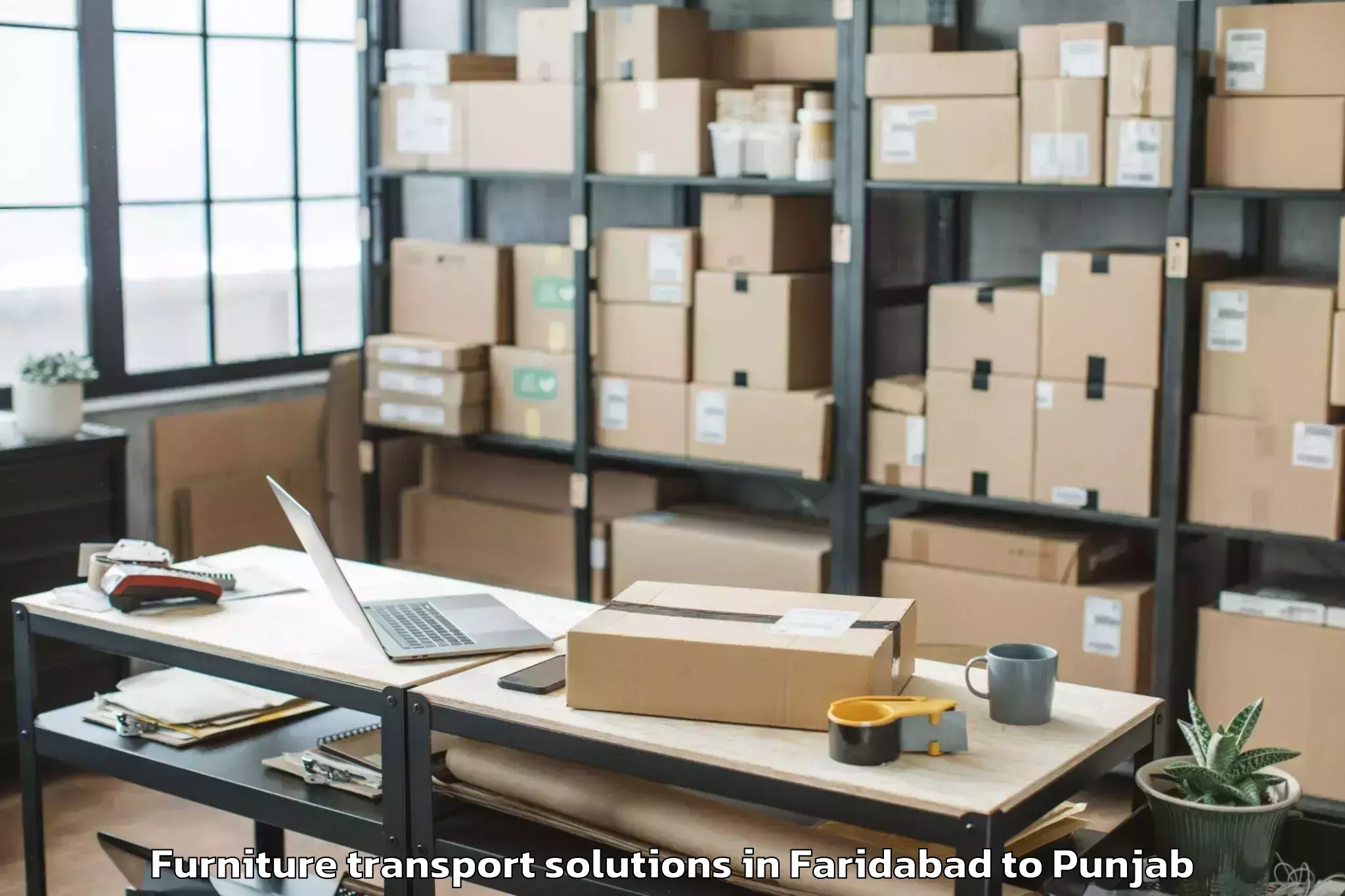 Professional Faridabad to Tapa Furniture Transport Solutions